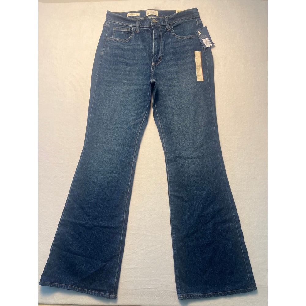 NWT! 10 Universal Thread High Rise Flare Boho Medium Wash Comfort Stretch Jeans